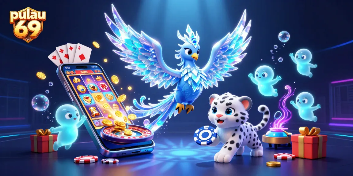 Engage in pulau 69 with vibrant slot games and a lively 3D underwater casino scene.