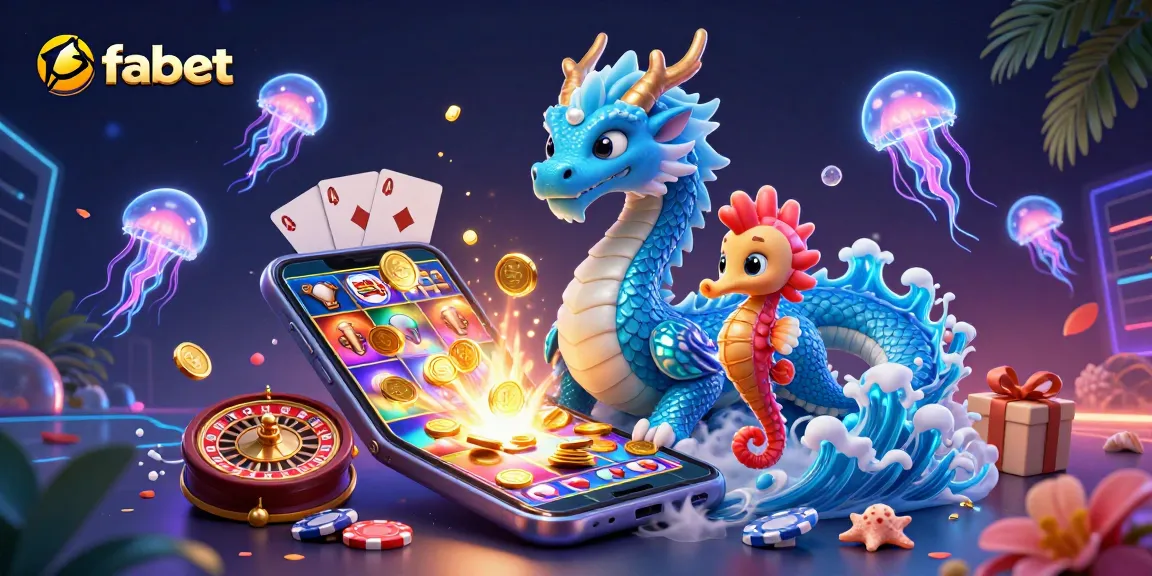 Engage with fabet's dynamic games featuring an azure dragon, seahorse knight, and casino elements.