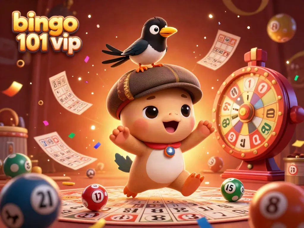 Experience exciting bingo fun with bingo 101 vip featuring Nessie and magpie characters amidst vibrant bingo elements.