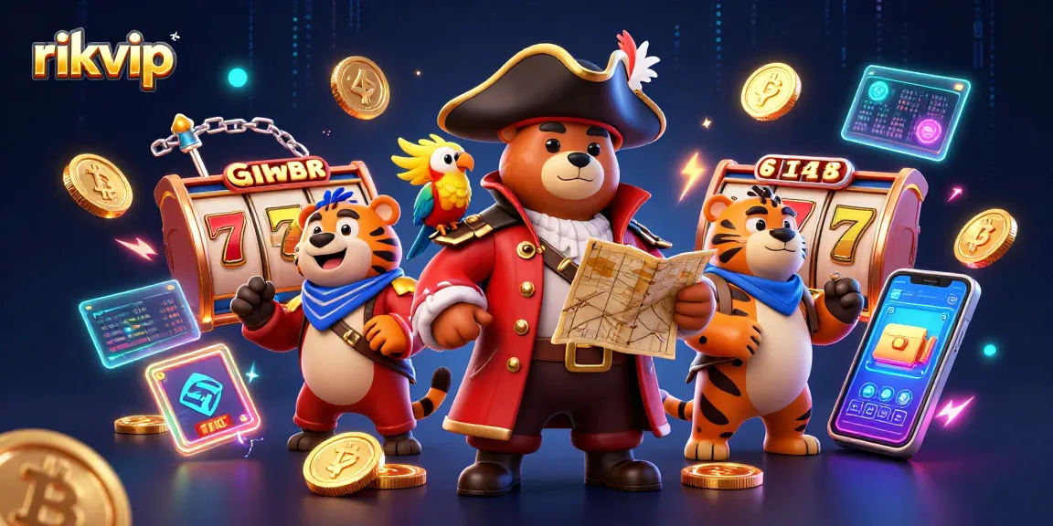 Engage with rikvip's vibrant online gaming scene featuring slot gaming and captivating characters.