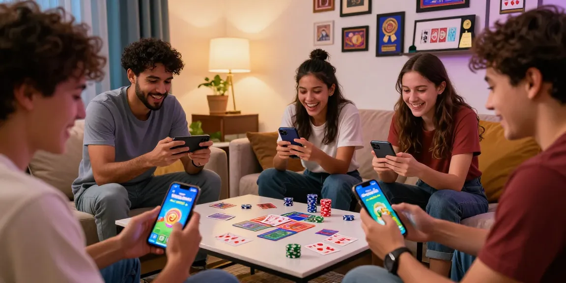 Engaged players enjoying the Teen Patti Gold app during a lively game night, showcasing a social gaming environment.