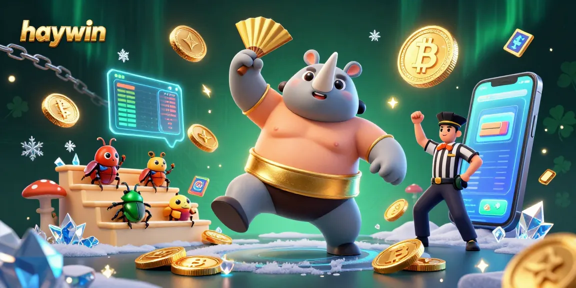 Experience thrilling gameplay at haywin with a dynamic scene of a beetle champion and exciting casino elements.