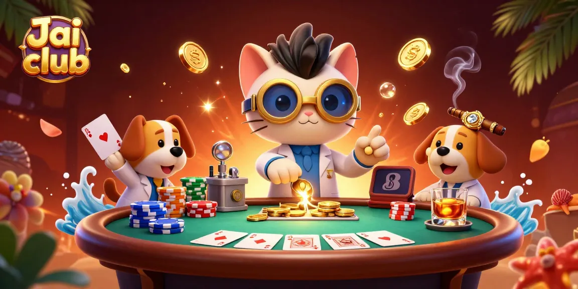 Experience thrilling gameplay at Jai club with our lively gaming scene, featuring vibrant poker elements.