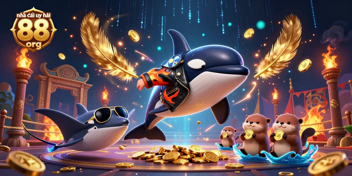 Play exciting games with nhà cái uy tín 88 org showcasing vibrant characters and dynamic casino elements in this lively illustration.
