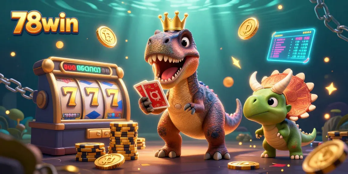 Experience thrilling slots and jackpots at 78win with vibrant characters and shining coins.
