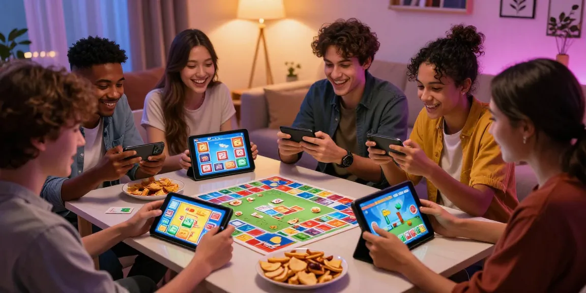 Players enjoying Card Rummy APK, top mobile game, in a cozy living room.