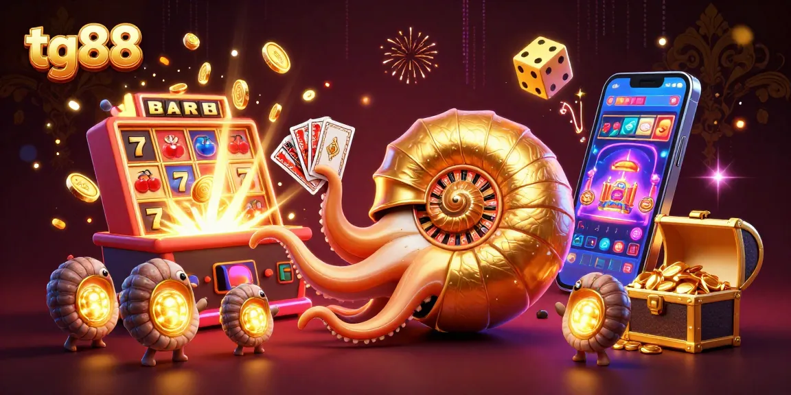 Engage with tg88's thrilling casino atmosphere featuring a giant nautilus and jackpot excitement.