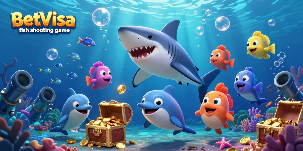 Engage in the BetVisa fish shooting game with vibrant sea creatures and exciting gameplay elements in an interactive underwater scene.