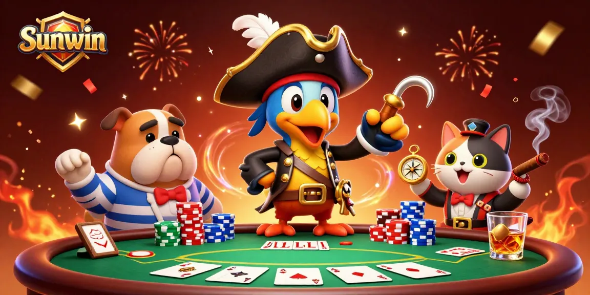Engage in thrilling gaming at Sunwin's vibrant pirate-themed casino adventure.