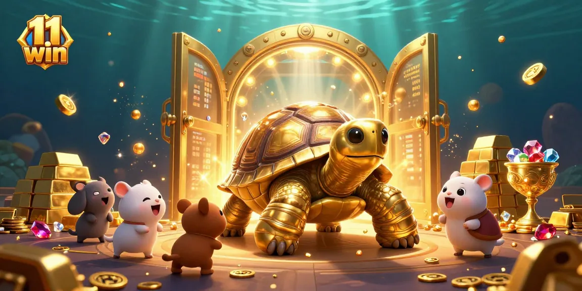 Engage in exciting gameplay at 11 win, featuring a colossal tortoise pinball machine and treasure galore!