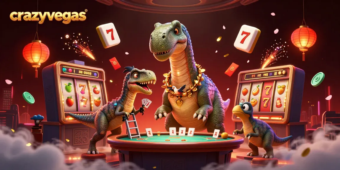 Experience excitement at crazyvegas with a lively casino scene featuring slots, card games, and dynamic characters.