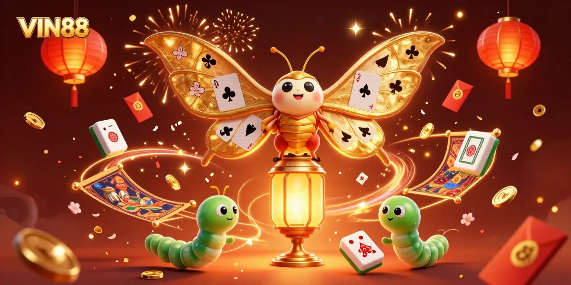 Experience thrilling gameplay with VIN88's vibrant casino elements in this captivating illustration.