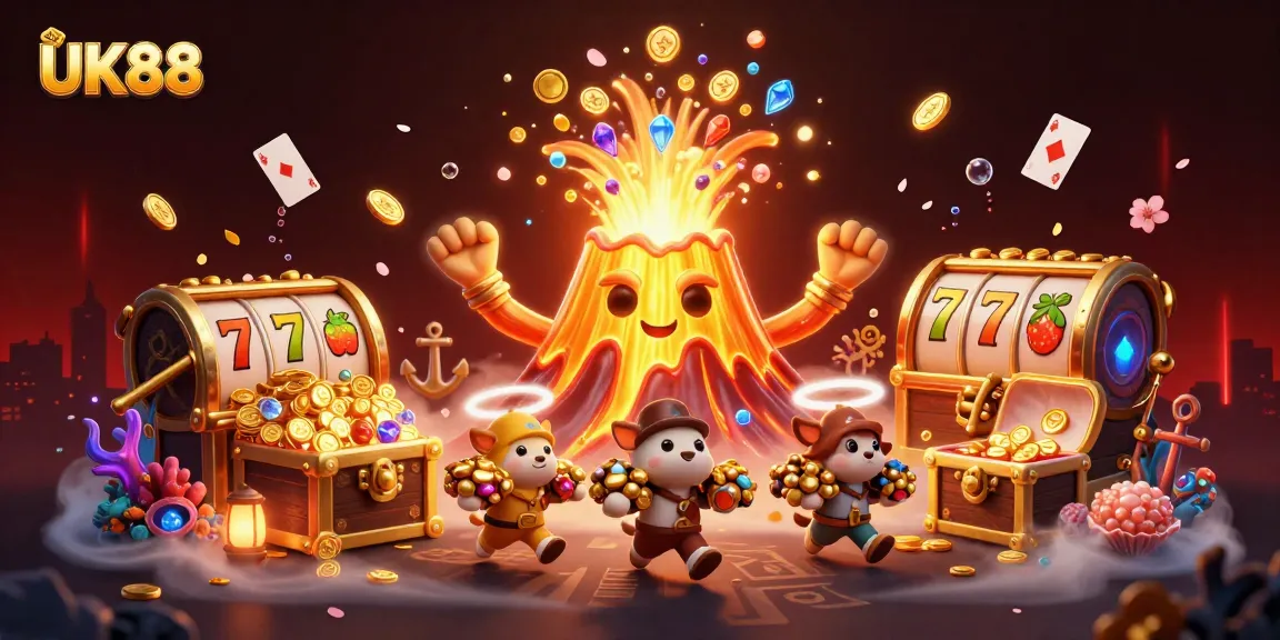 Experience UK88's thrilling casino adventure with golden treasures and vibrant gaming elements.