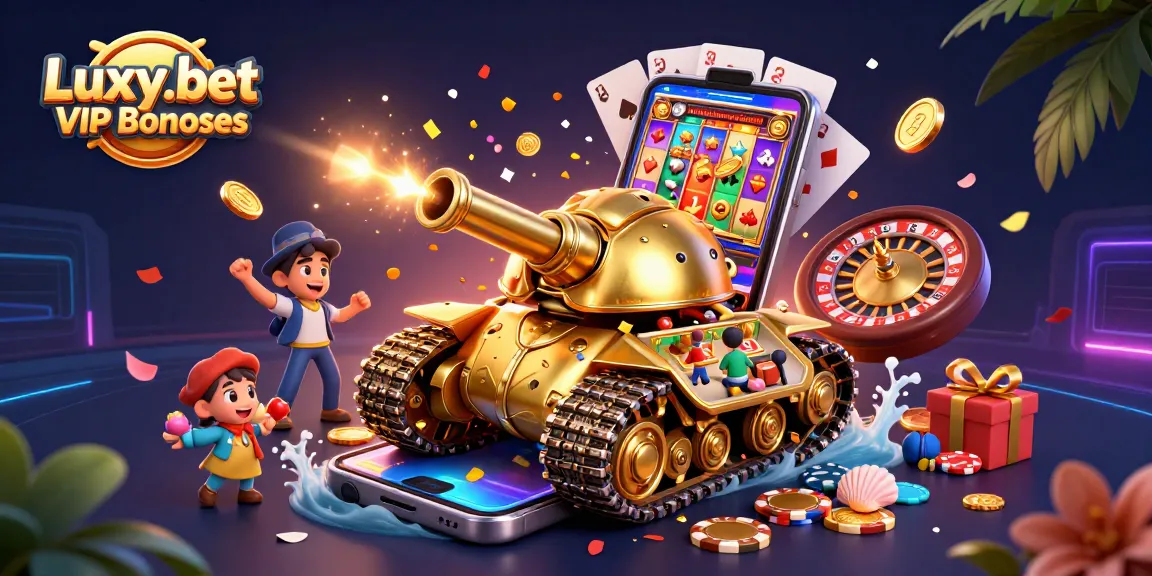 Engage with Luxy.bet VIP Bonuses in a vibrant, ultra-detailed casino illustration.