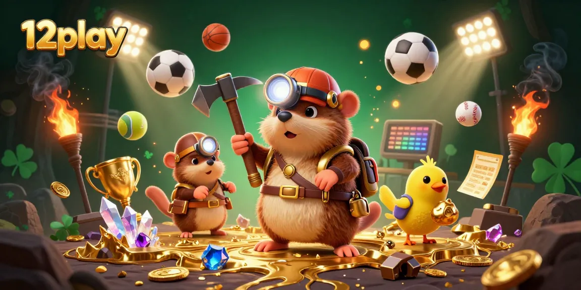 Experience thrilling gambling action with 12play, featuring a treasure hunter mole in a magical casino world.
