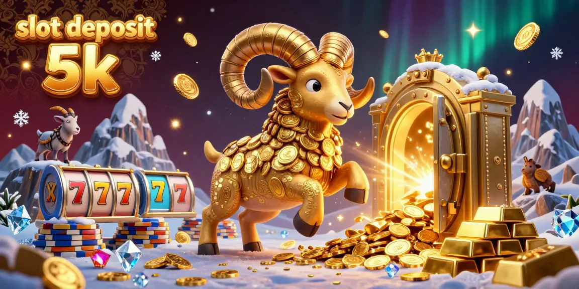 Spin to win with slot deposit 5k visual showcasing a dynamic scene bursting with riches and winning elements.