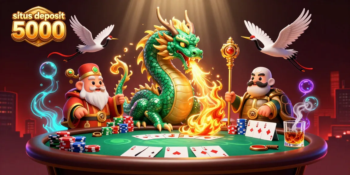 Spin and win with situs deposit 5000, featuring dynamic 3D characters in a vibrant casino scene.