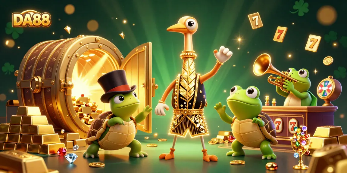 Experience big wins at DA88 with a dazzling casino illustration featuring a speakeasy scene.
