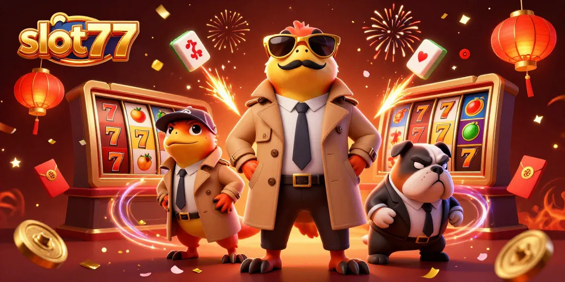 Experience the fun with slot777 in a humorous VIP casino scene featuring raptors.