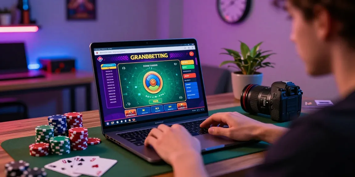 Experience Grandbetting with live casino gaming at home, vibrant atmosphere with engaging visuals.